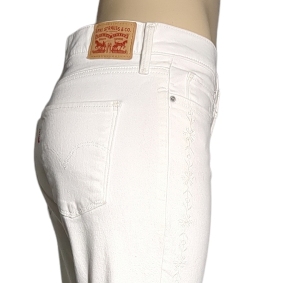 Levi’s Strauss  311 Skinny Filiform Embroidery White Jeans Size 30 - Picture 7 of 16